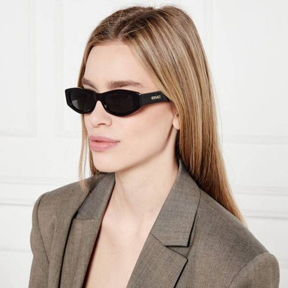 Versace VE4487 551370 Sunglasses Opal Lillak Rectangle Frame, Violet Lenses